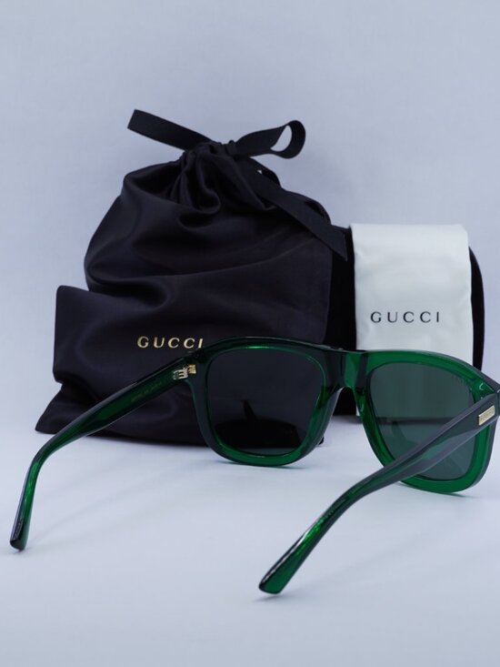 Gucci GG1316S 004 Aviator Sunglasses - Transparent Green\\ Green main image 4